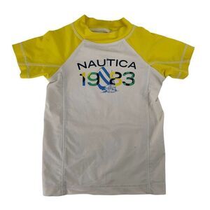 Nautica Rash Guard Retro 1923 Sailing Preppy Toddle Boy Short Sleeve 5T Swim Top